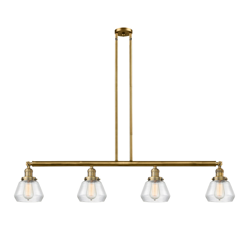 Fulton Island Light shown in the Brushed Brass finish with a Clear shade