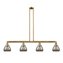 Fulton Island Light shown in the Brushed Brass finish with a Plated Smoke shade