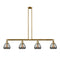 Fulton Island Light shown in the Brushed Brass finish with a Plated Smoke shade