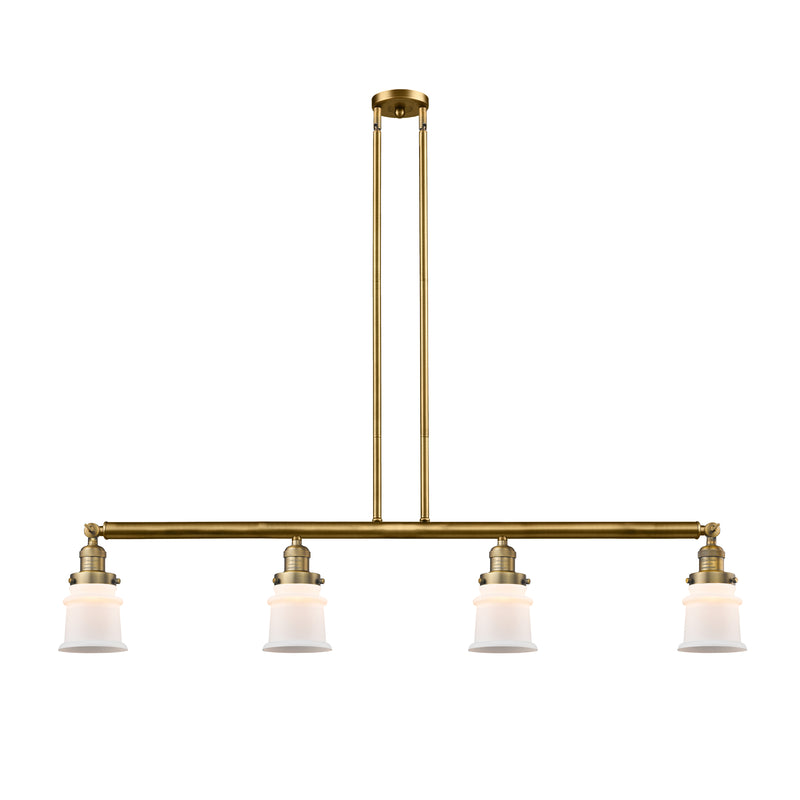 Canton Island Light shown in the Brushed Brass finish with a Matte White shade