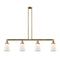 Canton Island Light shown in the Brushed Brass finish with a Matte White shade