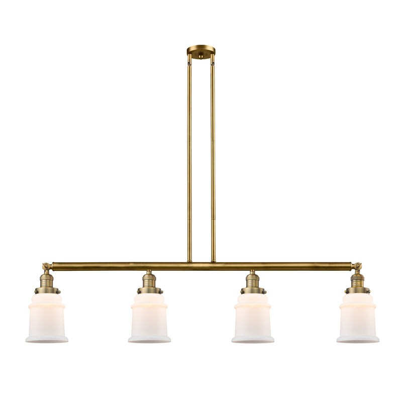 Canton Island Light shown in the Brushed Brass finish with a Matte White shade