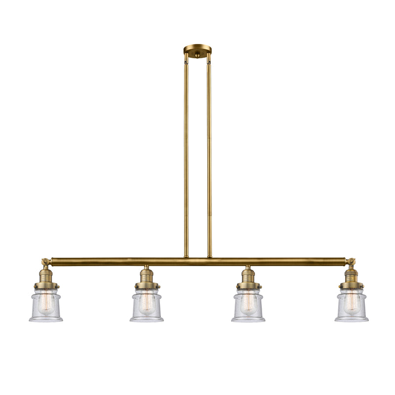 Canton Island Light shown in the Brushed Brass finish with a Seedy shade