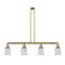 Canton Island Light shown in the Brushed Brass finish with a Seedy shade