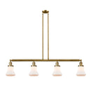 Bellmont Island Light shown in the Brushed Brass finish with a Matte White shade