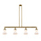 Bellmont Island Light shown in the Brushed Brass finish with a Matte White shade