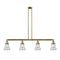 Bellmont Island Light shown in the Brushed Brass finish with a Clear shade