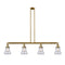 Bellmont Island Light shown in the Brushed Brass finish with a Seedy shade