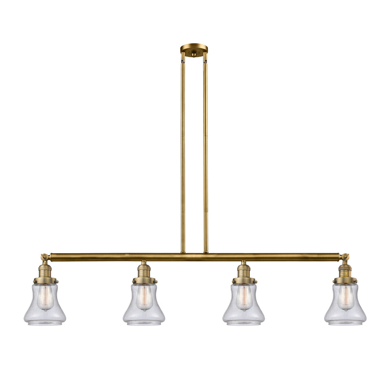 Bellmont Island Light shown in the Brushed Brass finish with a Seedy shade