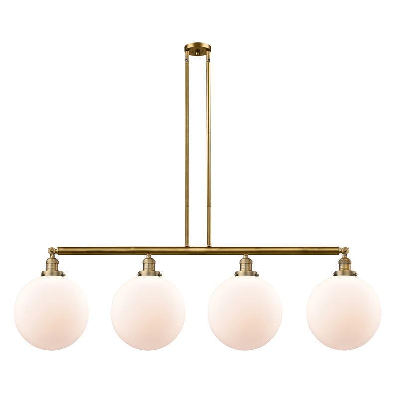 Beacon Island Light shown in the Brushed Brass finish with a Matte White shade