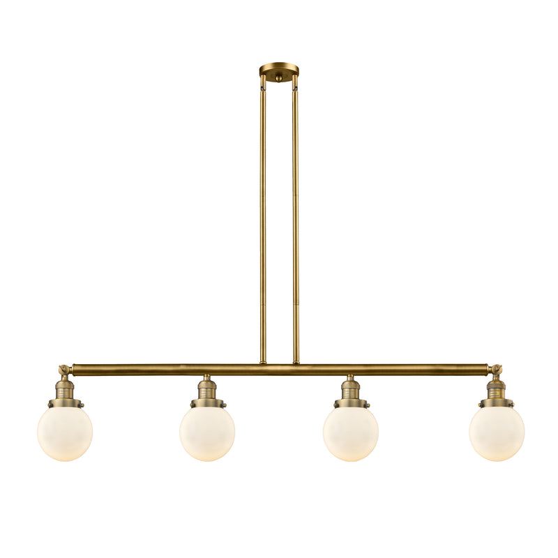 Beacon Island Light shown in the Brushed Brass finish with a Matte White shade