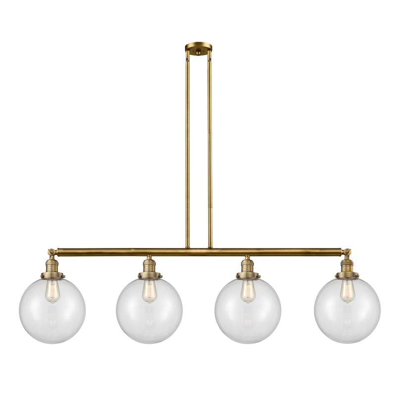 Beacon Island Light shown in the Brushed Brass finish with a Clear shade