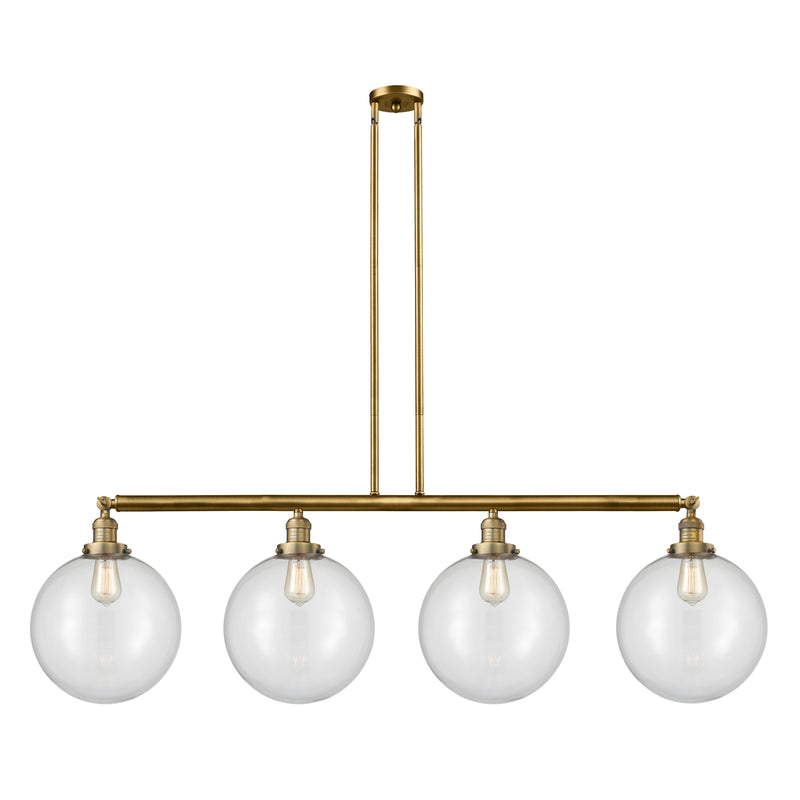 Beacon Island Light shown in the Brushed Brass finish with a Clear shade