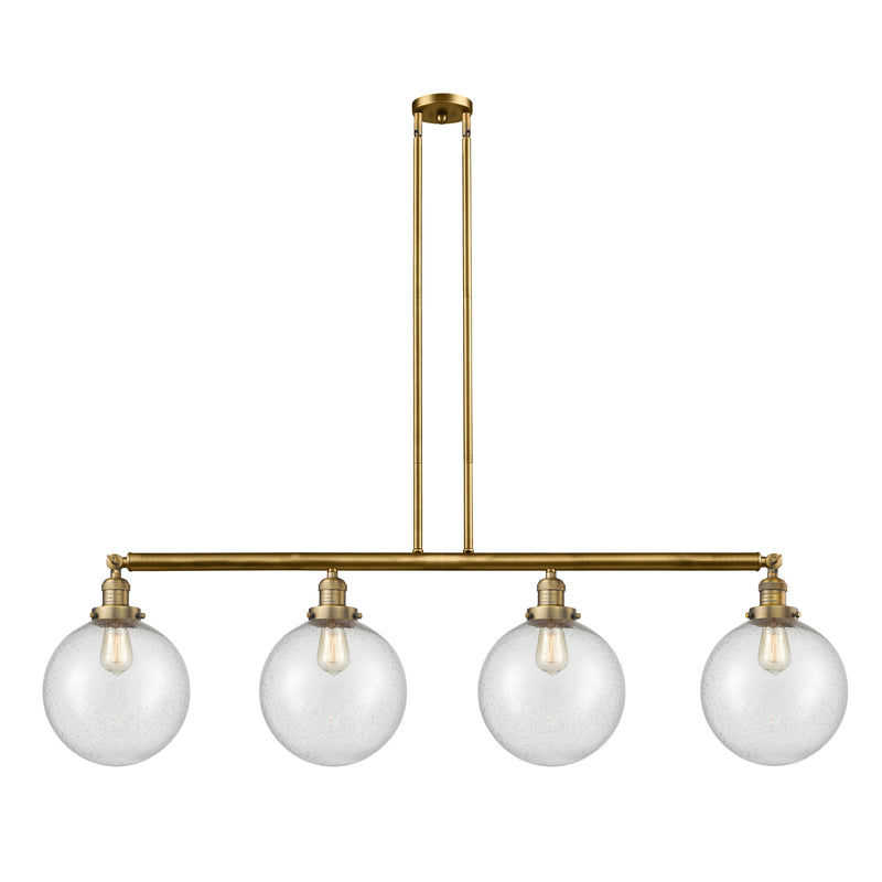 Beacon Island Light shown in the Brushed Brass finish with a Seedy shade