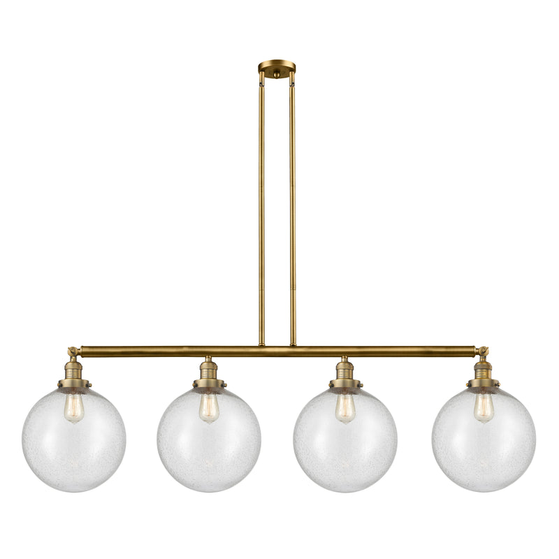 Beacon Island Light shown in the Brushed Brass finish with a Seedy shade