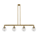 Beacon Island Light shown in the Brushed Brass finish with a Seedy shade