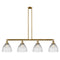 Seneca Falls Island Light shown in the Brushed Brass finish with a Clear Halophane shade