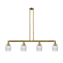 Colton Island Light shown in the Brushed Brass finish with a Clear Halophane shade