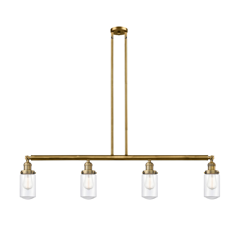 Dover Island Light shown in the Brushed Brass finish with a Clear shade