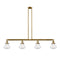 Olean Island Light shown in the Brushed Brass finish with a Seedy shade