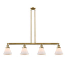 Cone Island Light shown in the Brushed Brass finish with a Matte White shade