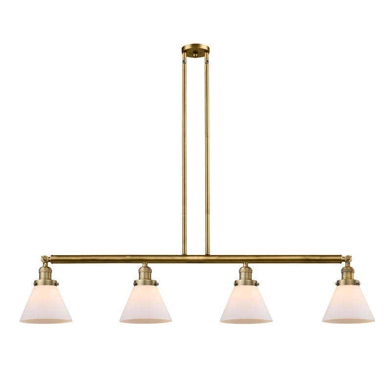 Cone Island Light shown in the Brushed Brass finish with a Matte White shade