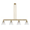 Cone Island Light shown in the Brushed Brass finish with a Clear shade