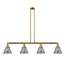 Cone Island Light shown in the Brushed Brass finish with a Plated Smoke shade