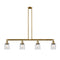 Bell Island Light shown in the Brushed Brass finish with a Clear shade