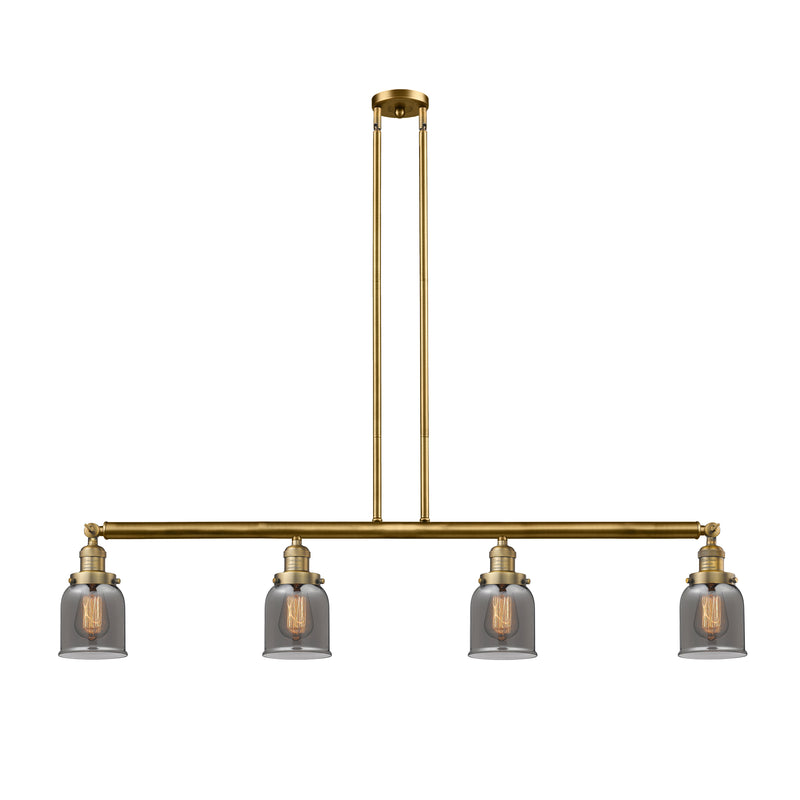 Bell Island Light shown in the Brushed Brass finish with a Plated Smoke shade