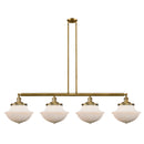 Oxford Island Light shown in the Brushed Brass finish with a Matte White shade