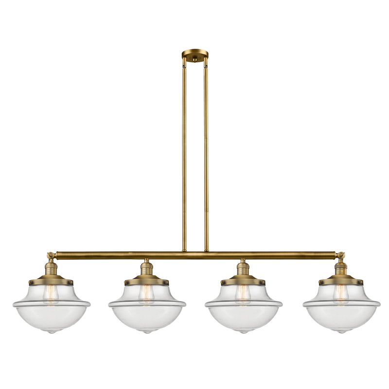 Oxford Island Light shown in the Brushed Brass finish with a Clear shade