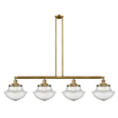 Oxford Island Light shown in the Brushed Brass finish with a Seedy shade