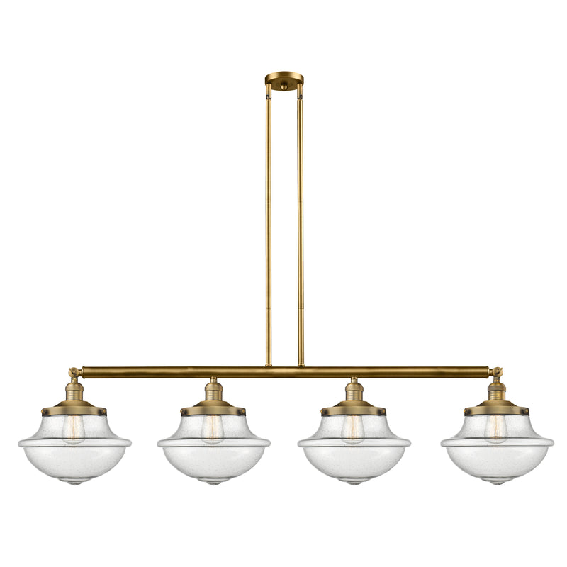 Oxford Island Light shown in the Brushed Brass finish with a Seedy shade