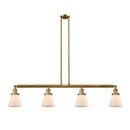 Cone Island Light shown in the Brushed Brass finish with a Matte White shade