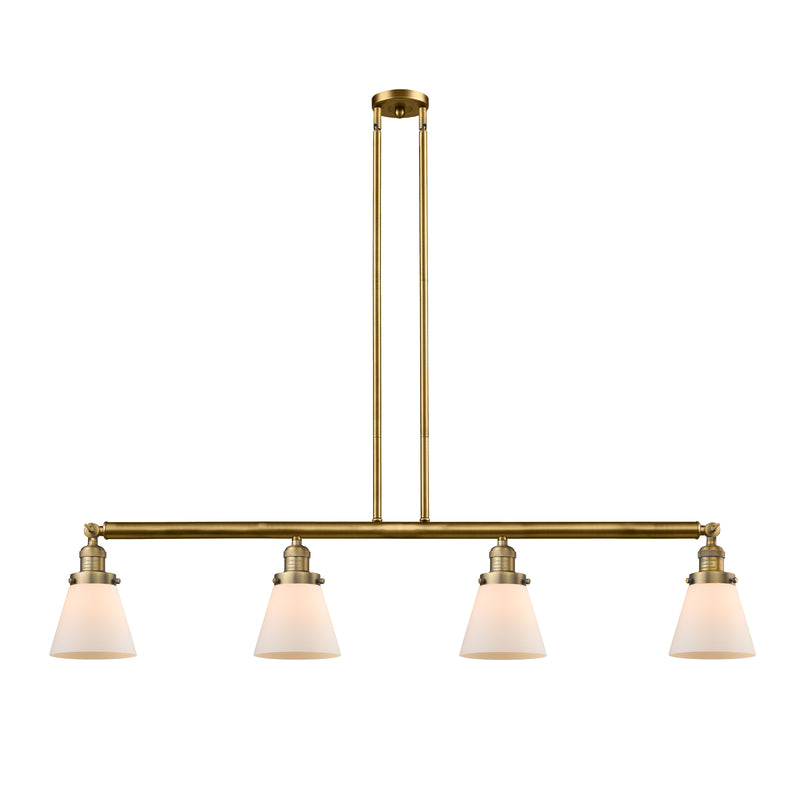 Cone Island Light shown in the Brushed Brass finish with a Matte White shade