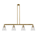 Cone Island Light shown in the Brushed Brass finish with a Clear shade