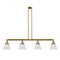 Cone Island Light shown in the Brushed Brass finish with a Clear shade