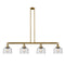 Bell Island Light shown in the Brushed Brass finish with a Seedy shade