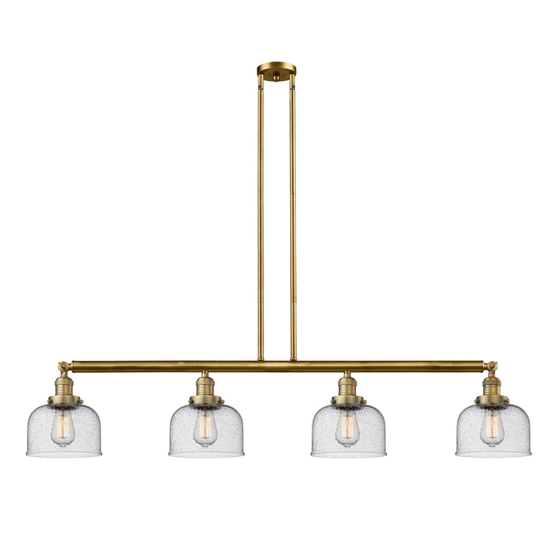 Bell Island Light shown in the Brushed Brass finish with a Seedy shade