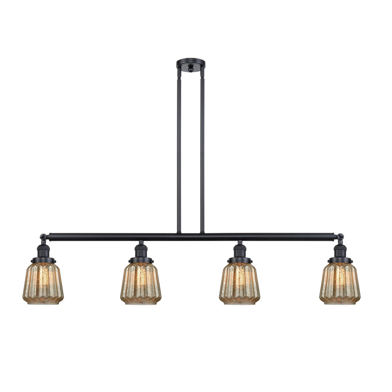 Chatham Island Light shown in the Matte Black finish with a Mercury shade