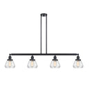 Fulton Island Light shown in the Matte Black finish with a Clear shade