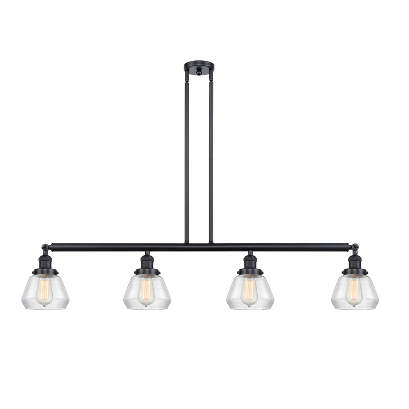 Fulton Island Light shown in the Matte Black finish with a Clear shade