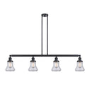 Bellmont Island Light shown in the Matte Black finish with a Clear shade