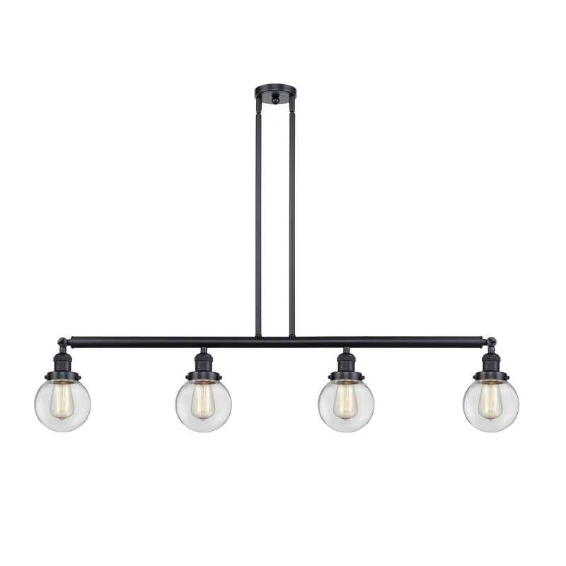 Beacon Island Light shown in the Matte Black finish with a Clear shade