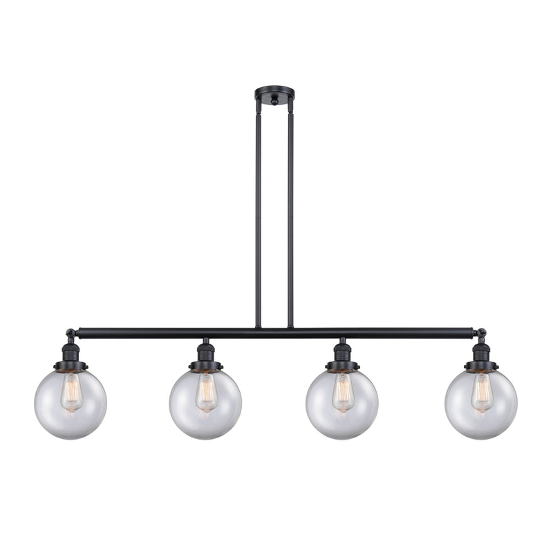 Beacon Island Light shown in the Matte Black finish with a Clear shade