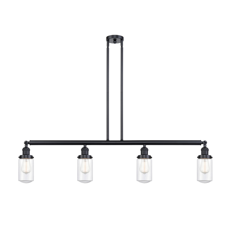 Dover Island Light shown in the Matte Black finish with a Clear shade