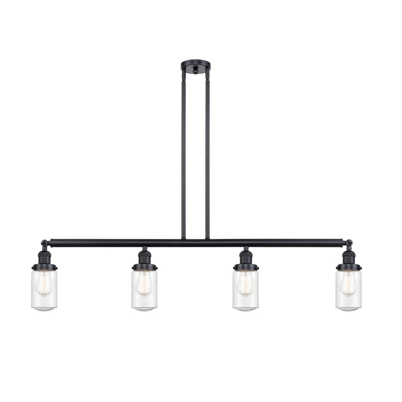 Dover Island Light shown in the Matte Black finish with a Seedy shade