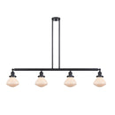 Olean Island Light shown in the Matte Black finish with a Matte White shade