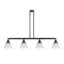 Cone Island Light shown in the Matte Black finish with a Clear shade